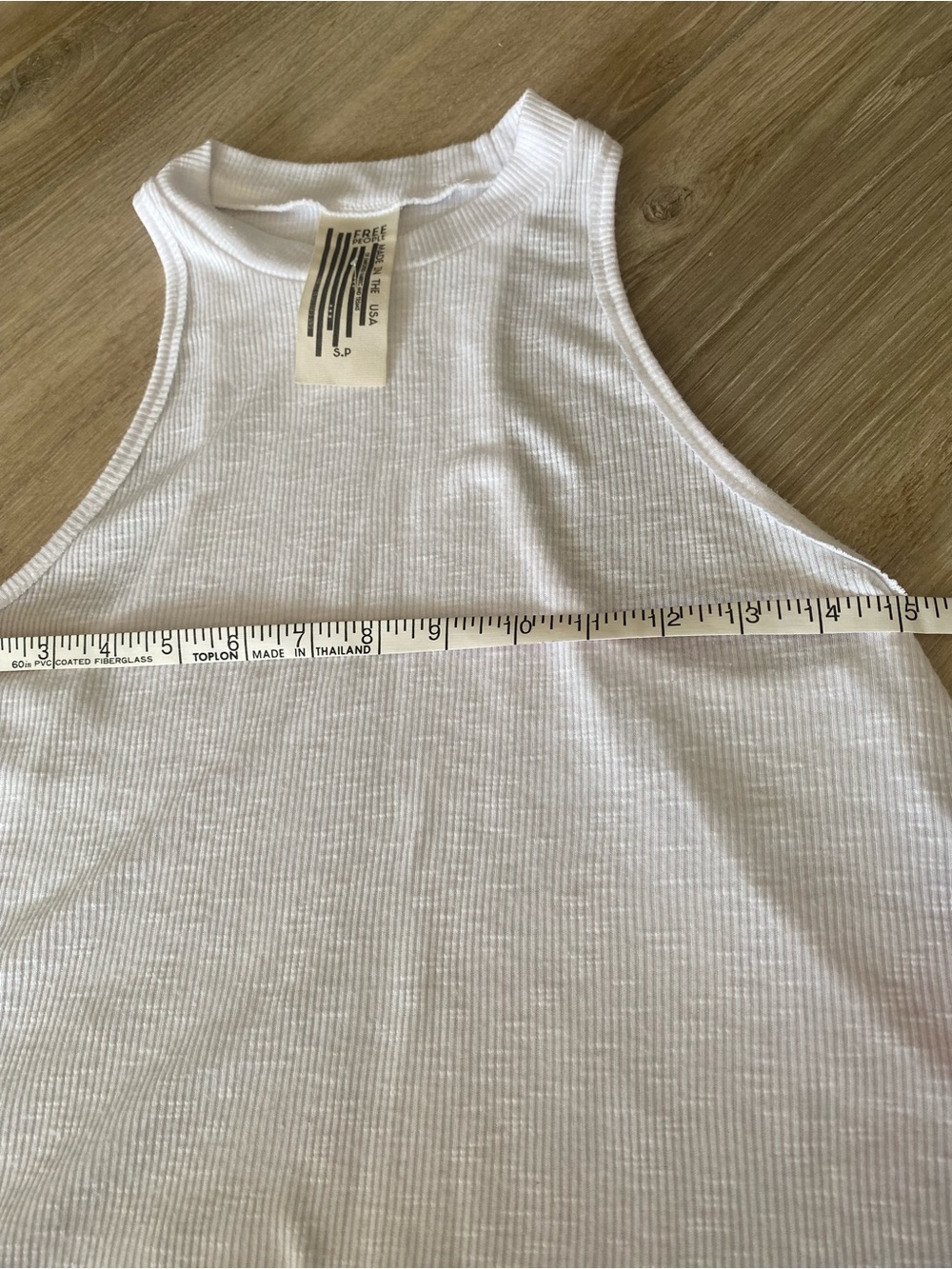 Free People Size Small White Ribbed Racerback Swing Tank - Picture 5 of 7